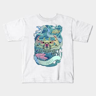 Zodiac sign of Cancer, watercolor Kids T-Shirt